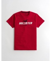 Hollister Red Applique Logo Tee